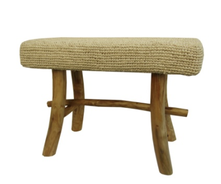 Upholster Teak - Sisal Bench